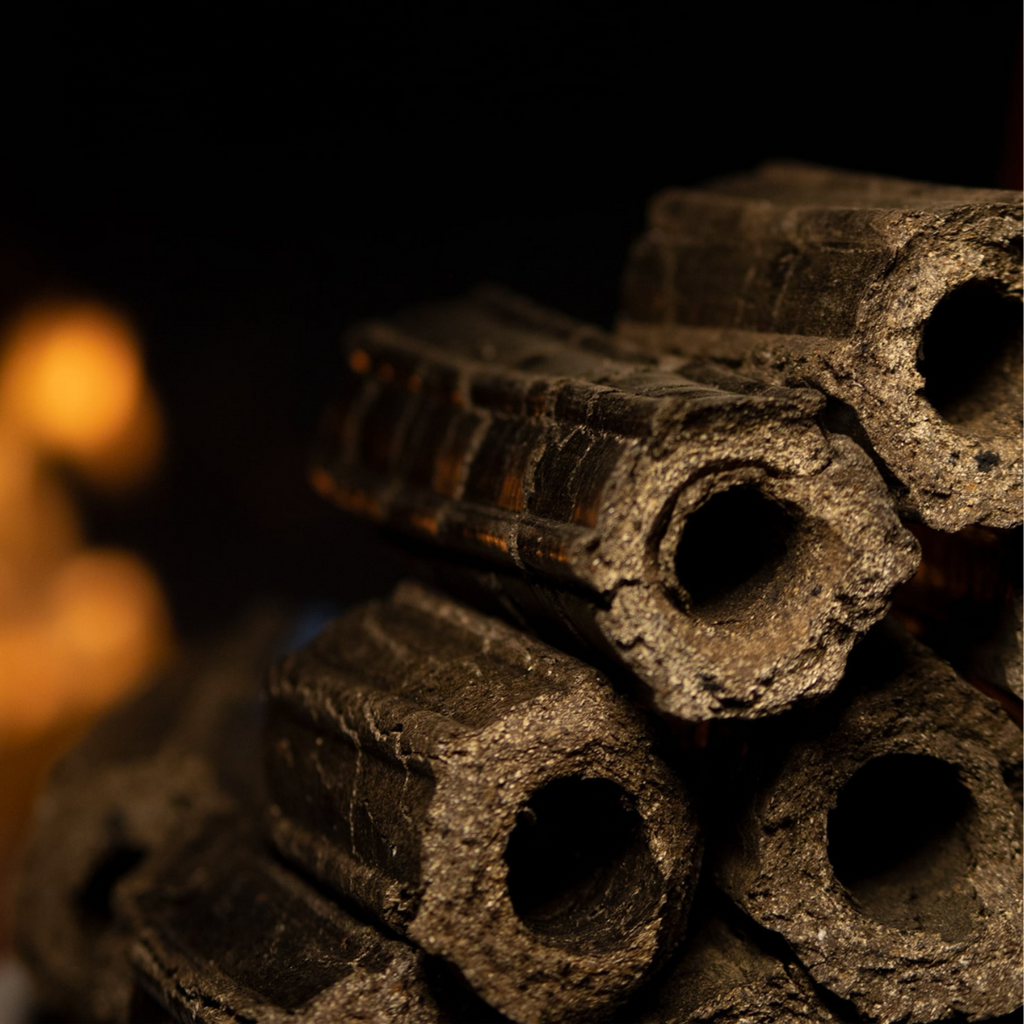 Leños de cáscara de coco para fogatas y chimeneas 🔥