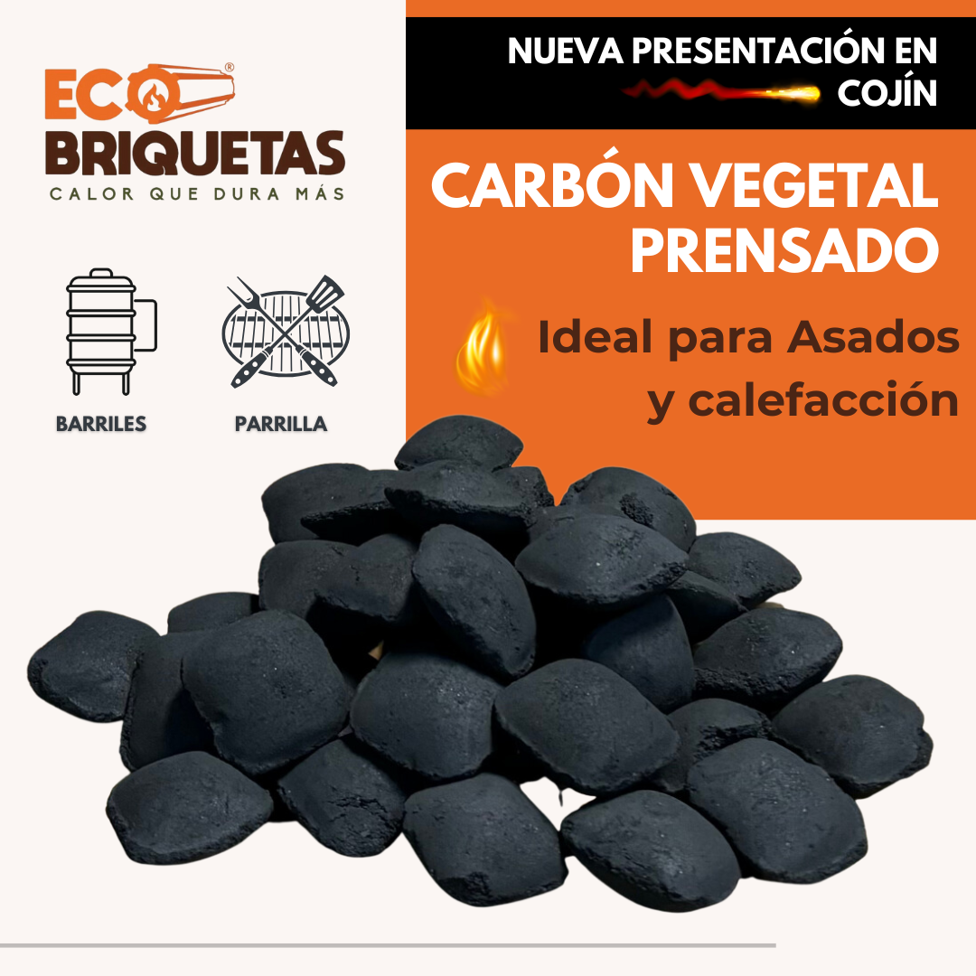 Briquetas en forma de cojín de carbón vegetal prensado y cáscara de coco para barril y parrilla