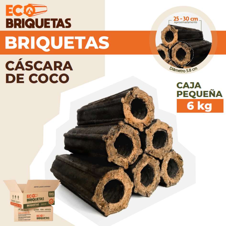 Leños de cáscara de coco para fogatas y chimeneas 🔥