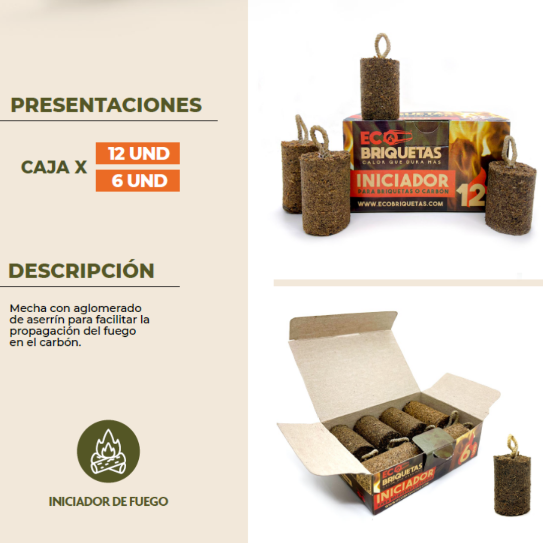 Iniciadores para briquetas o carbón 🔥 Calor que dura más