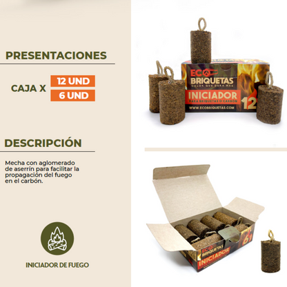 Iniciadores para briquetas o carbón 🔥 Calor que dura más